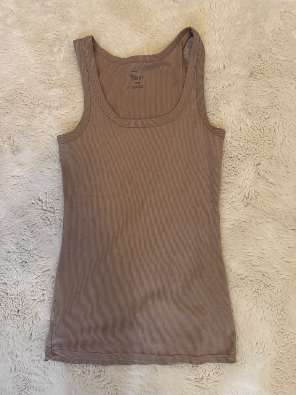 Feline Tank Top in Taupe Brown